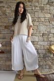 Jo Jo Quirky Hopsack Crop Pant White 